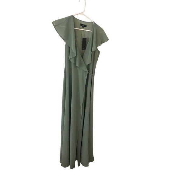 NWT Lulu's Women's Sage Flutter Sleeve Wrap Maxi Dress - Small - Picture 1 of 15